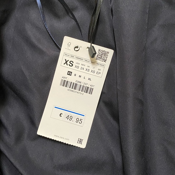 NWT ZARA FAUX FUR JACKET NAVY - Picture 3 of 7